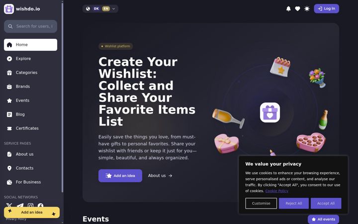 Screenshot of cadou.me