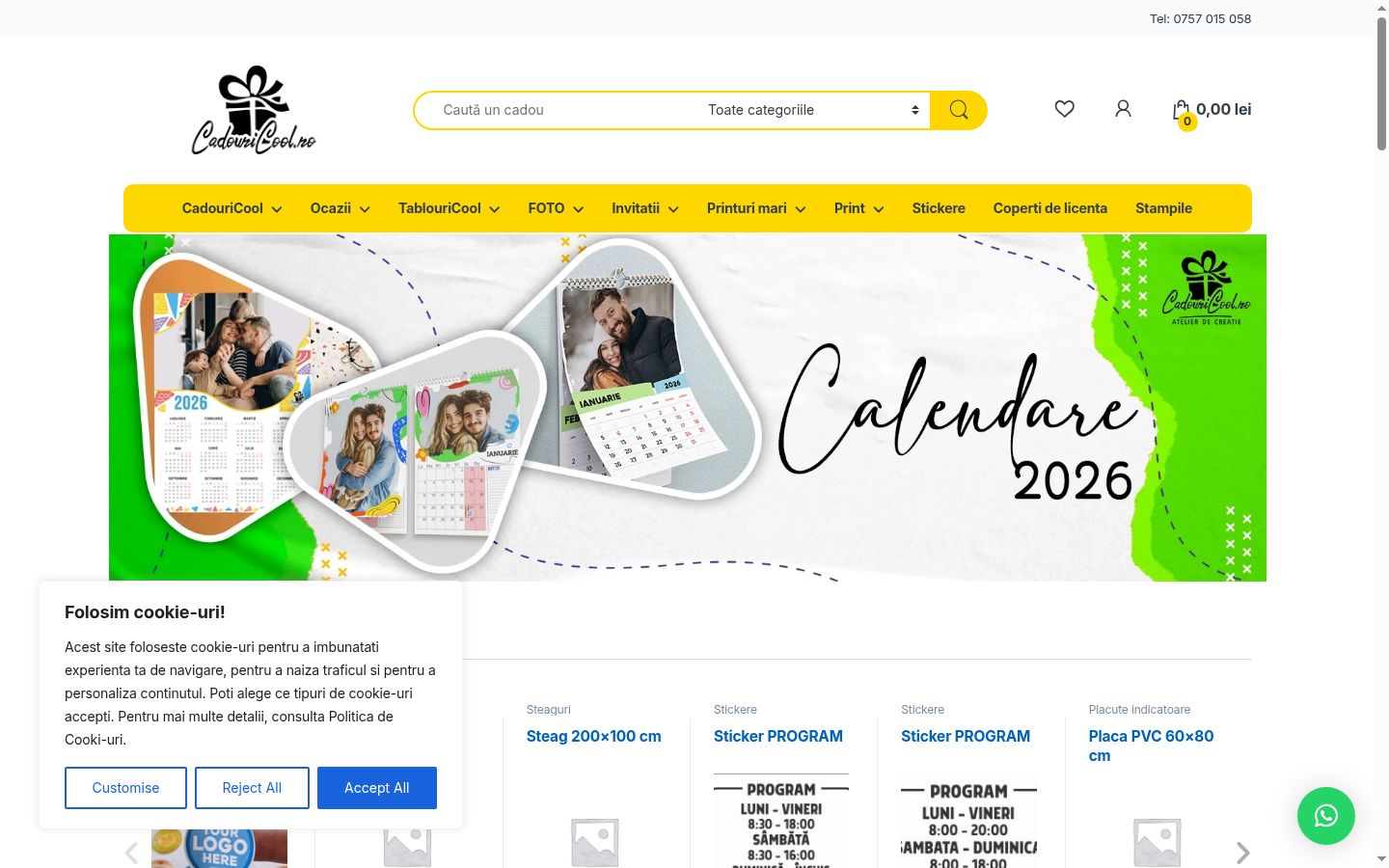 Captura de ecrã do banner de consentimento apresentado antes de qualquer interação