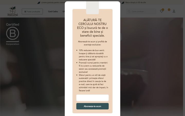Posnetek zaslona cadourieco.ro