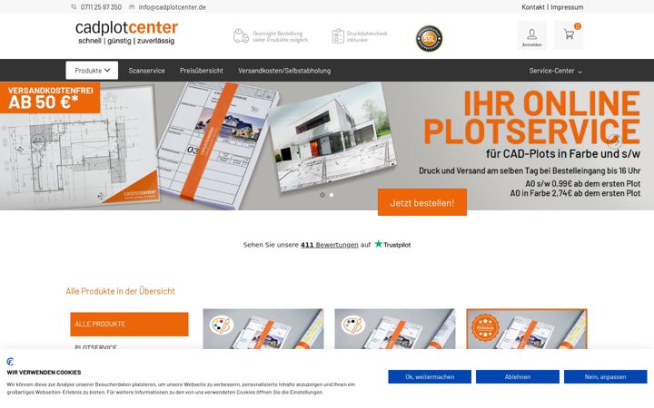 Screenshot του cadplotcenter.de