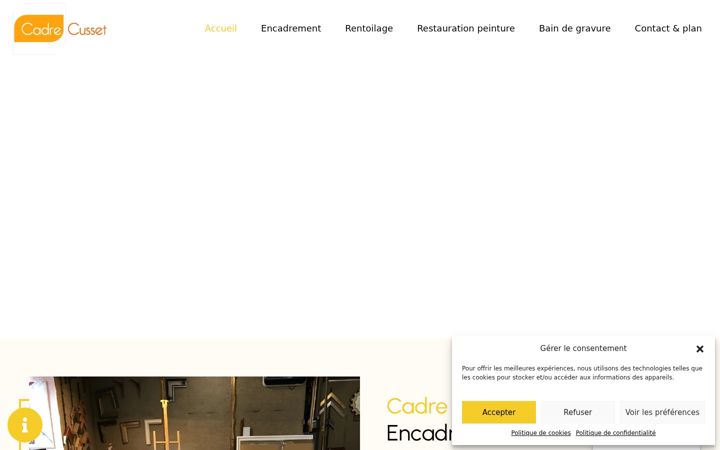 Ekraanipilt saidist cadre-cusset.fr