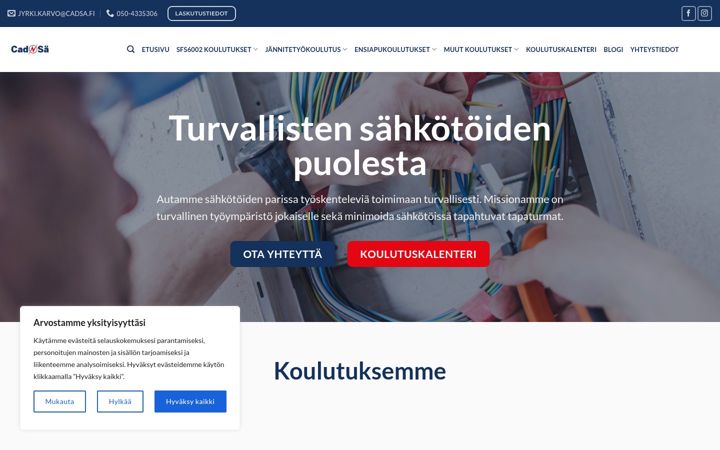 Captură de ecran a cadsa.fi