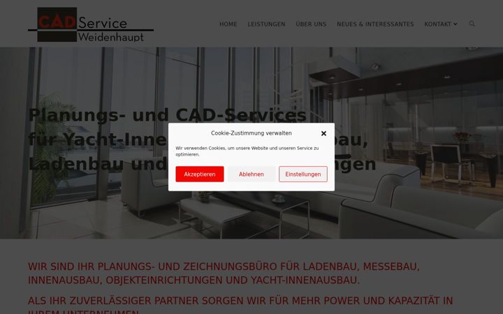 Ekrānuzņēmums no cadserviceweidenhaupt.de