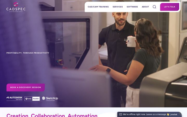 Screenshot του cadspec.co.uk