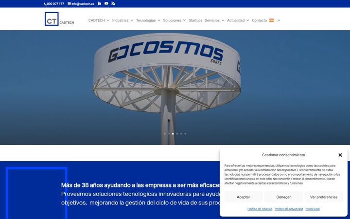 Captură de ecran a cadtech.es