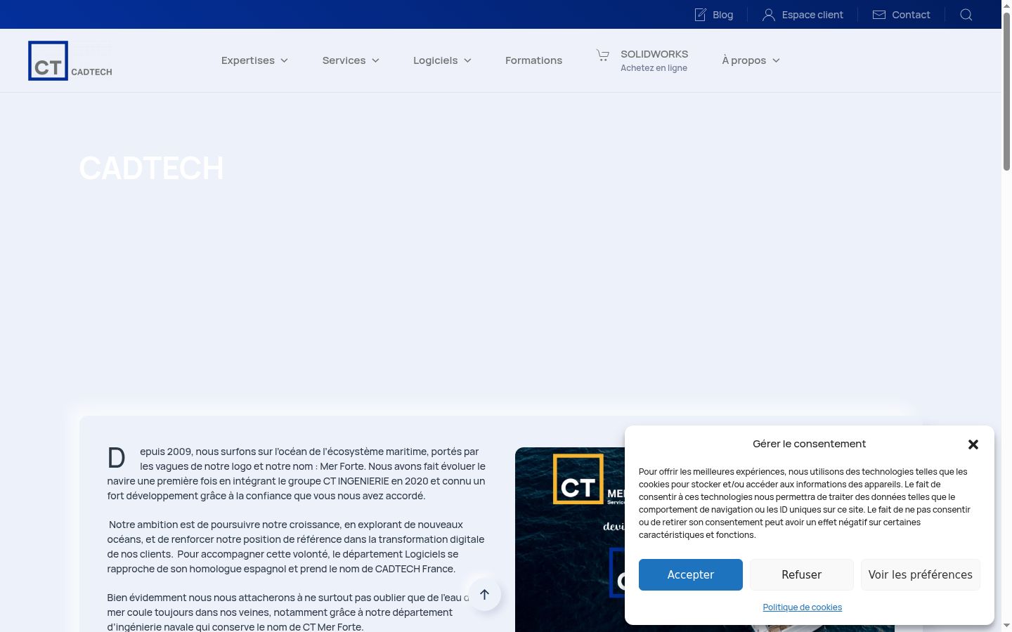 Captura de ecrã do banner de consentimento apresentado antes de qualquer interação