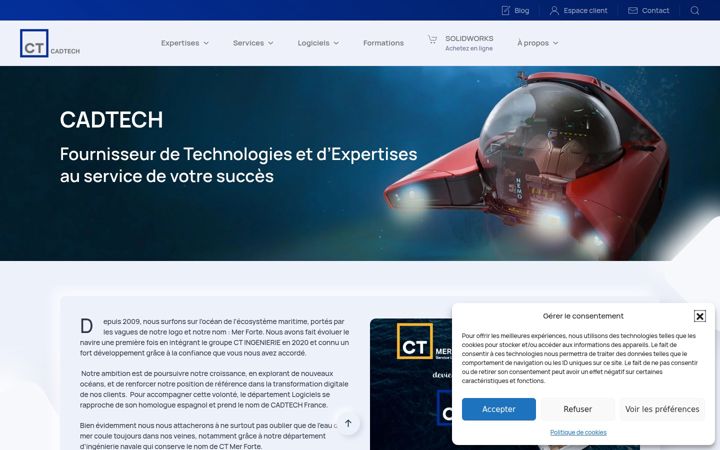 Ekraanipilt saidist cadtech.fr