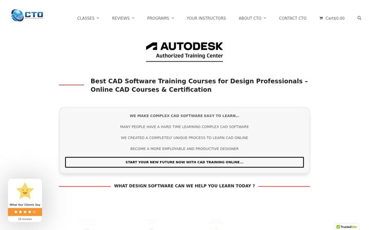 Screenshot of cadtrainingonline.com