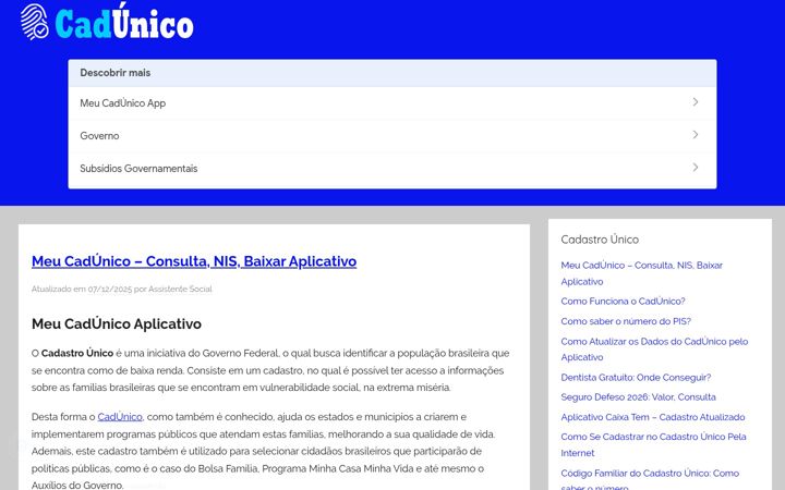 Screenshot van cadunico.com.br