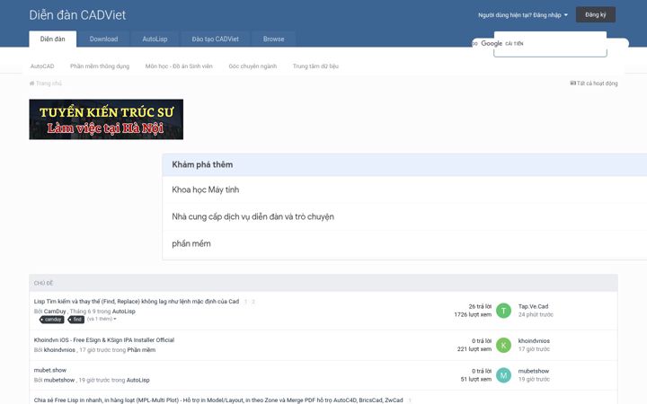 Screenshot of cadviet.com