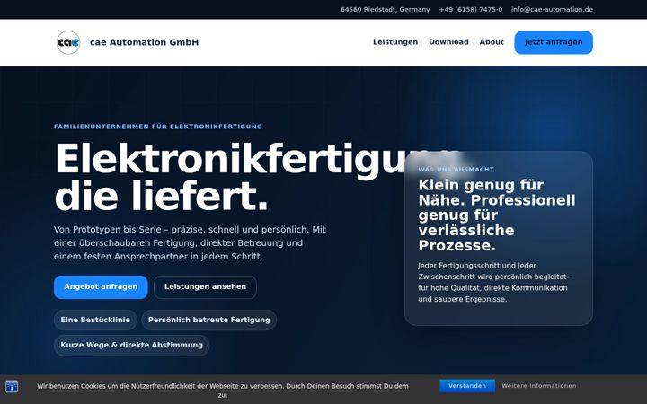 Snímek obrazovky cae-automation.de