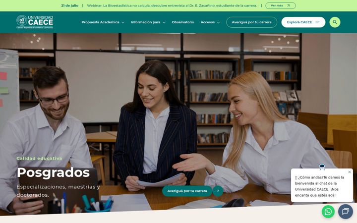 Screenshot of caece.edu.ar