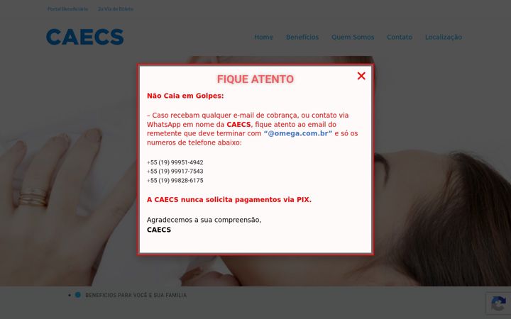 Screenshot του caecs.com.br