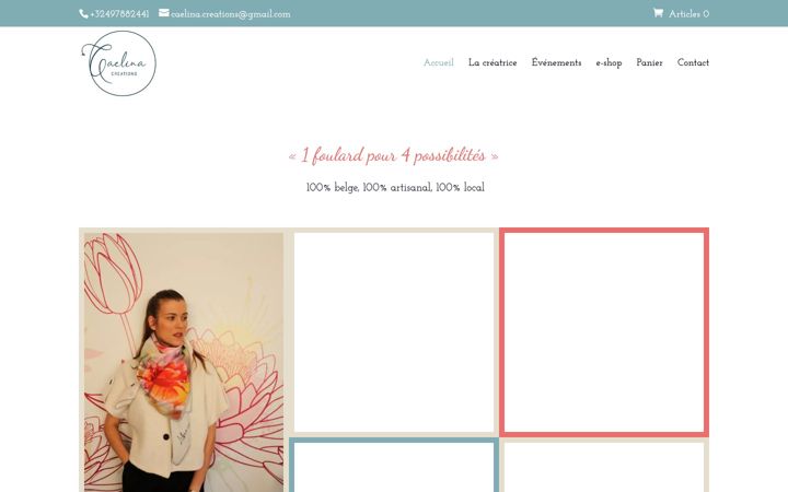 Screenshot stránky caelina.be