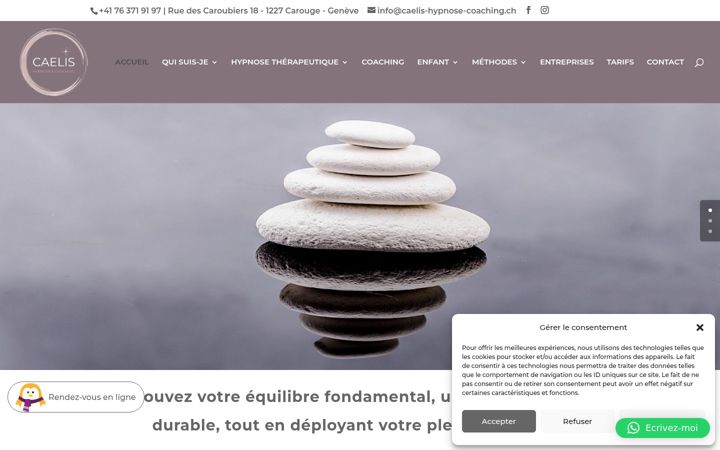 Capture d'écran de caelis-hypnose-coaching.ch