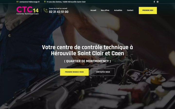 Ekraanipilt saidist caen-controle-technique.fr