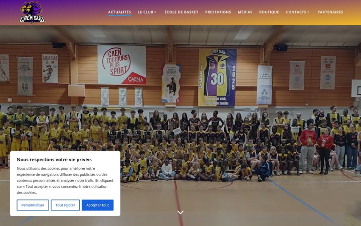 Ekraanipilt saidist caensudbasket.fr