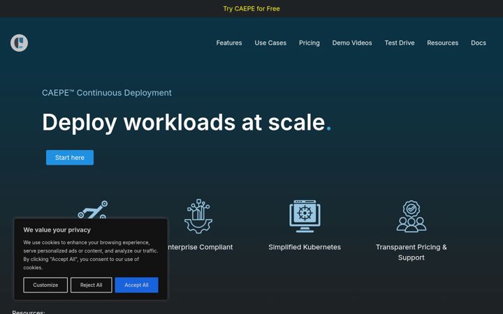 Screenshot of caepe.sh