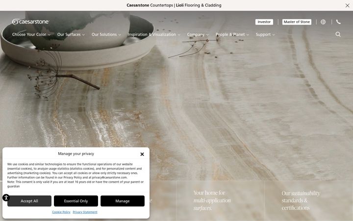 Screenshot of caesarstone-emea.com