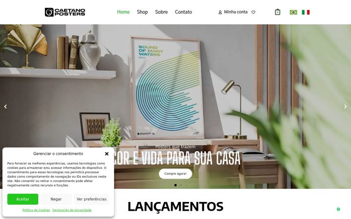 Screenshot of caetanoposters.com