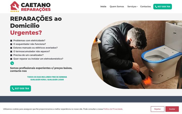 Screenshot of caetanoreparacoes.pt