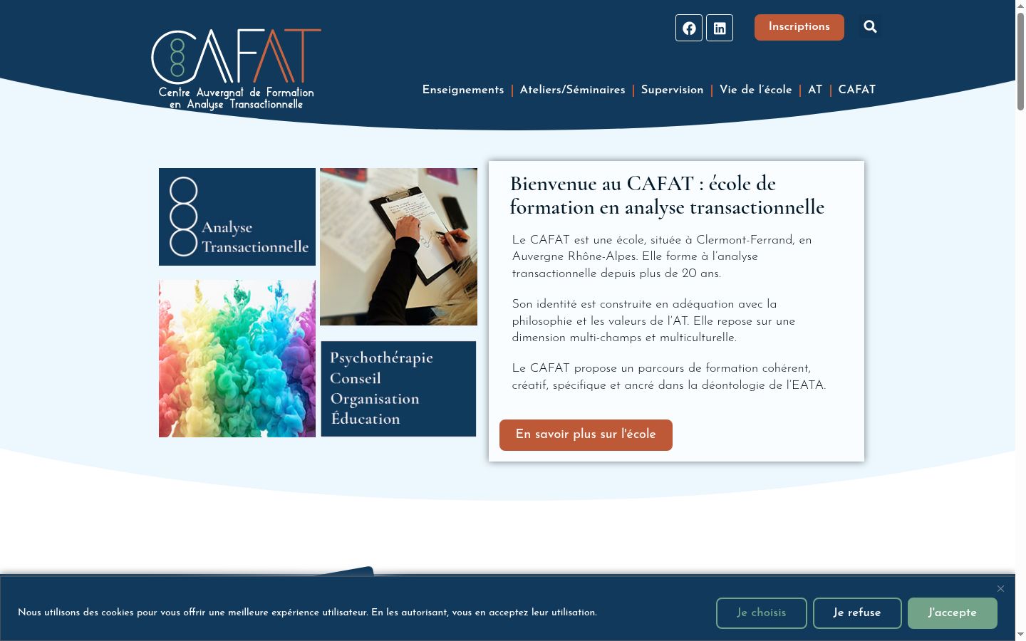 Captura de ecrã do banner de consentimento apresentado antes de qualquer interação