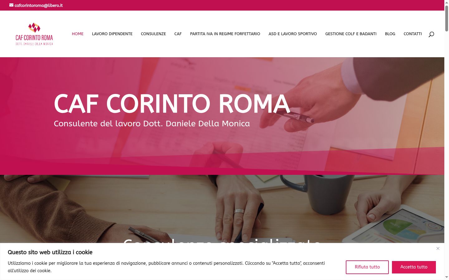 Captura de ecrã do banner de consentimento apresentado antes de qualquer interação