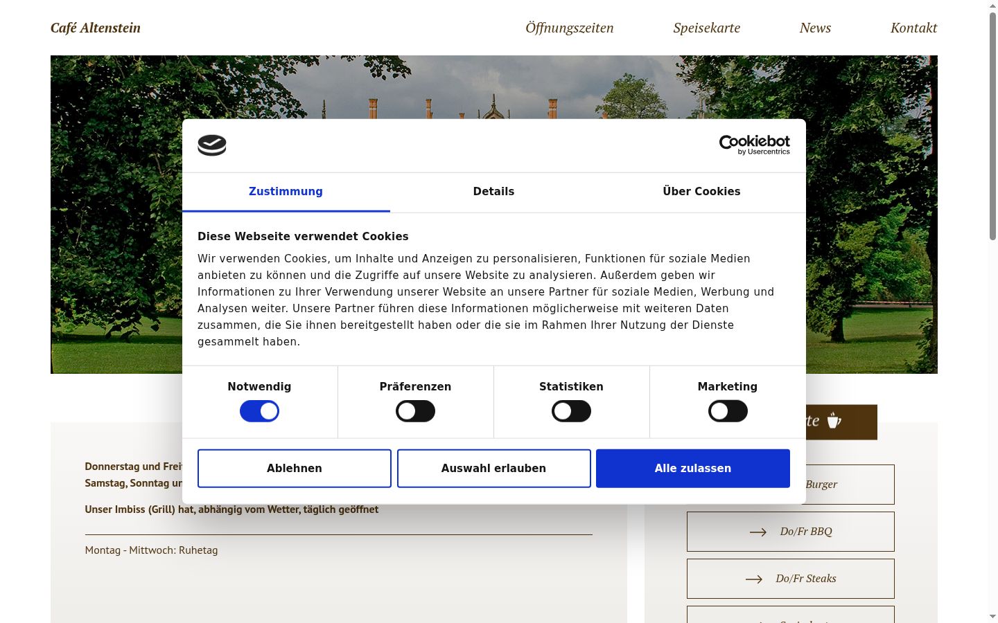 Snímek obrazovky baneru souhlasu zobrazeného před jakoukoli interakcí