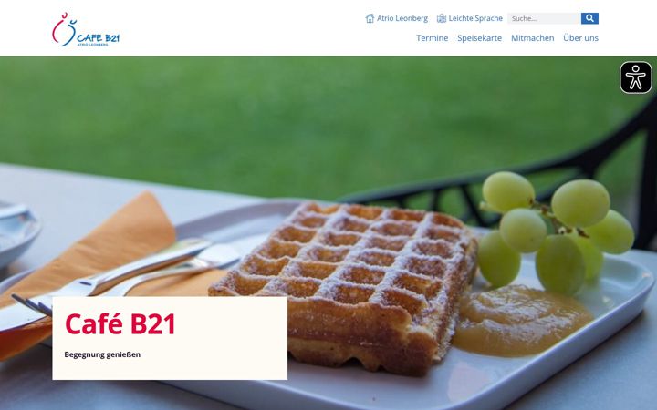 Skjámynd af cafe-b21.de