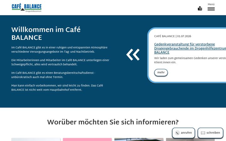 Screenshot ta' cafe-balance.de
