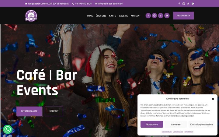 Screenshot ta' cafe-bar-sattler.de