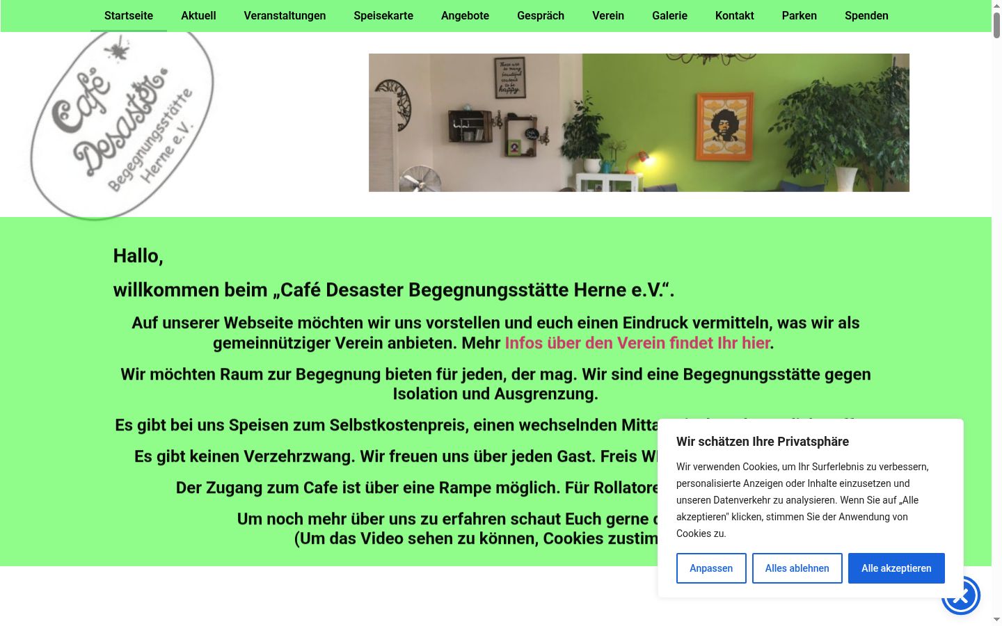 Ekrānuzņēmums ar piekrišanas baneri, kas tika rādīts pirms jebkādas mijiedarbības