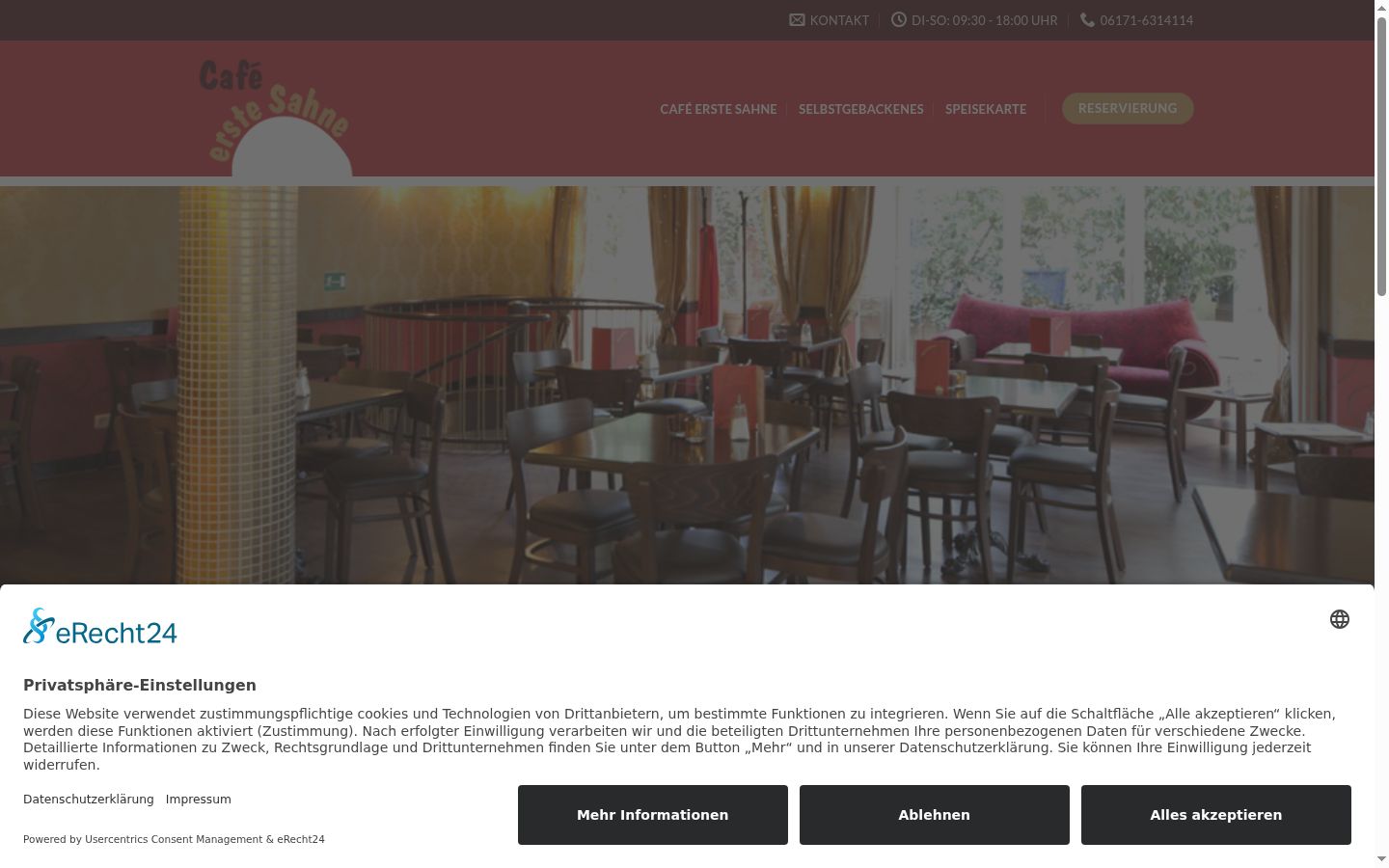 Screenshot of the consent banner shown before any interaction