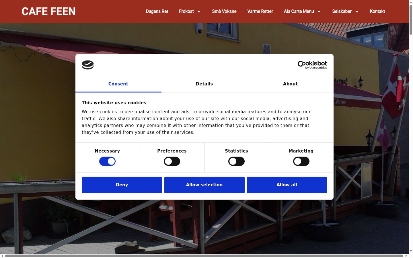 Capture d'écran de la bannière de consentement affichée avant toute interaction