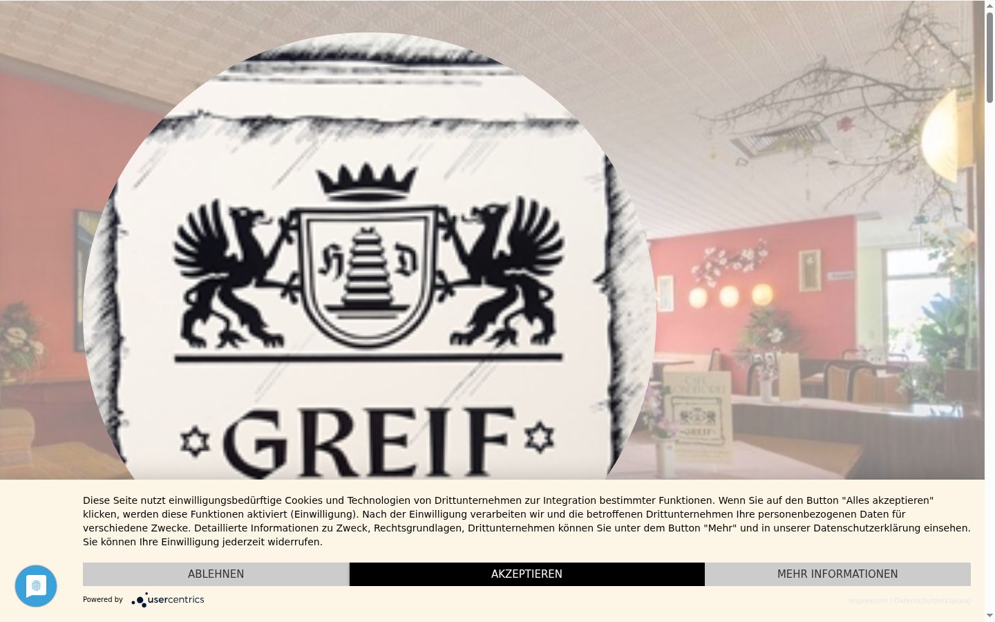 Screenshot of the consent banner shown before any interaction