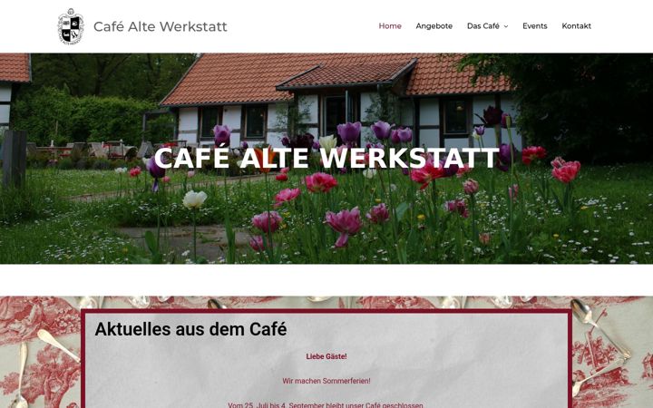 Capture d'écran de cafe-hiddenhausen.de