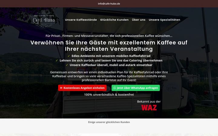 Screenshot van cafe-hubo.de