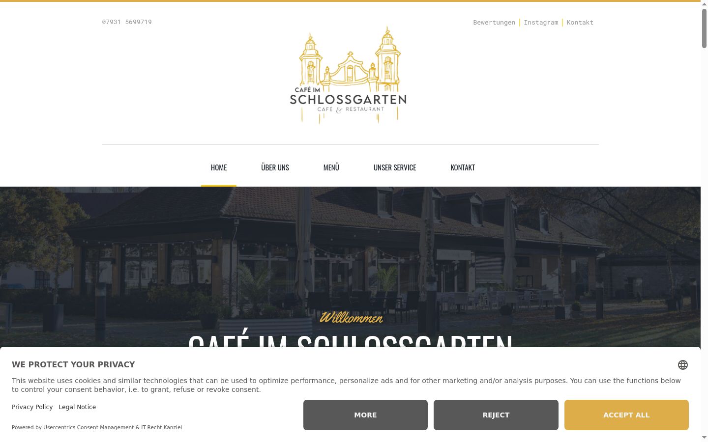 Screenshot del banner di consenso mostrato prima di qualsiasi interazione