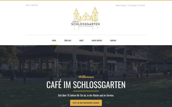 Capture d'écran de cafe-im-schlossgarten.de
