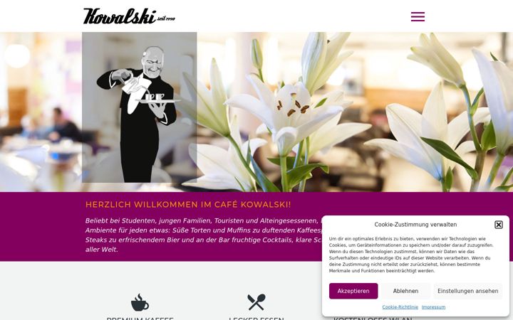 Screenshot di cafe-kowalski.de