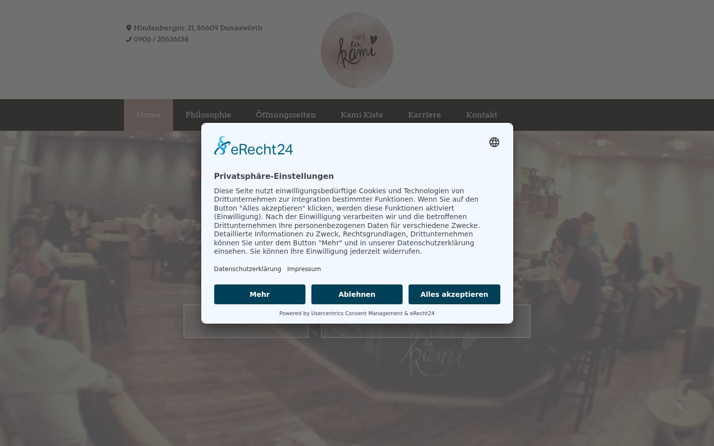 Screenshot van de toestemmingsbanner zoals getoond vóór enige interactie