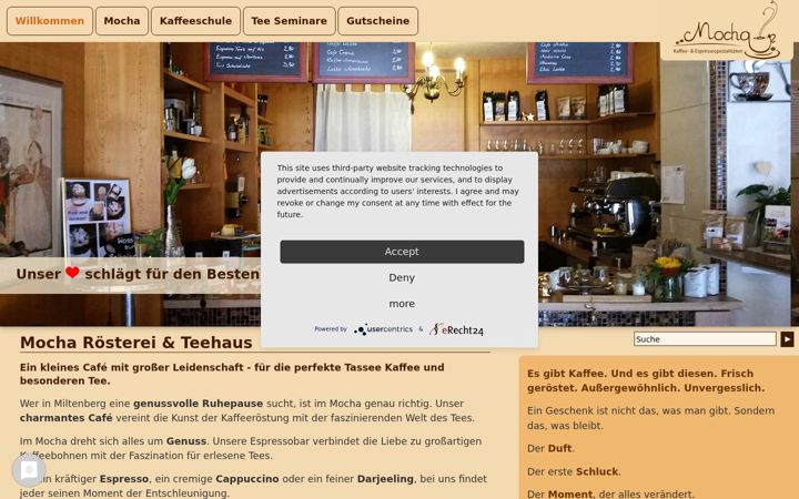 Екранна снимка на cafe-mocha.de