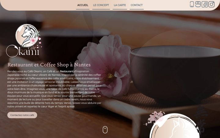 Екранна снимка на cafe-okami.fr
