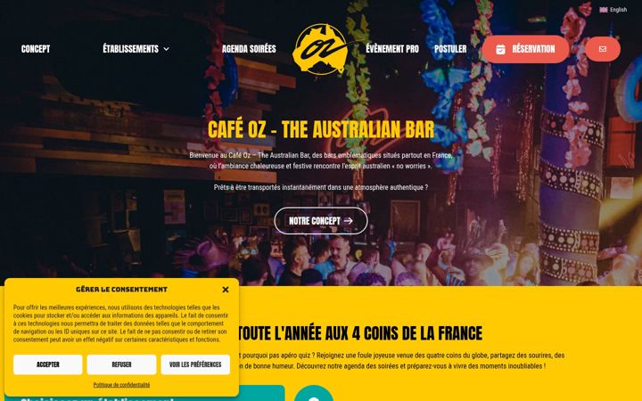 Screenshot of cafe-oz.com