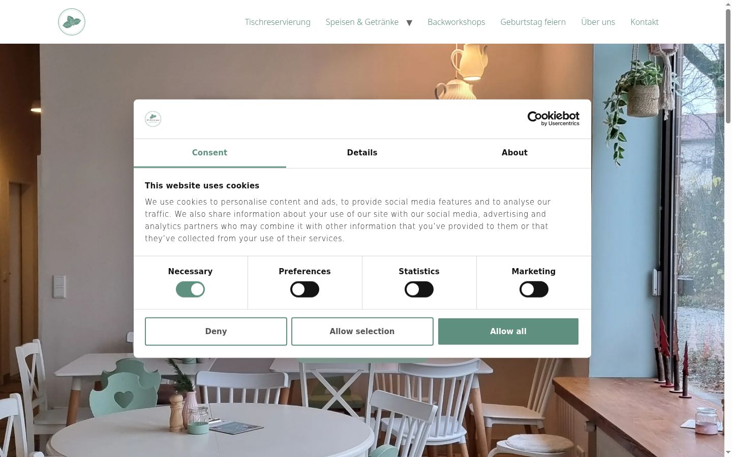 Capture d'écran de la bannière de consentement affichée avant toute interaction