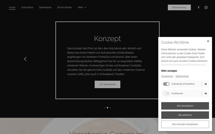 Екранна снимка на cafe-prinz.de