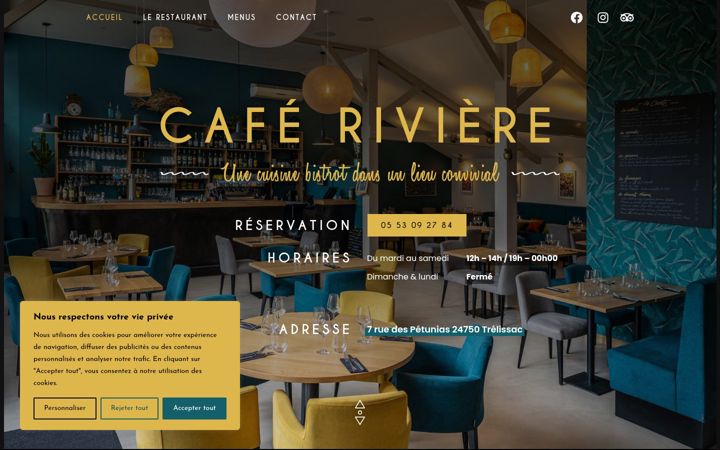 Screenshot of cafe-riviere.com