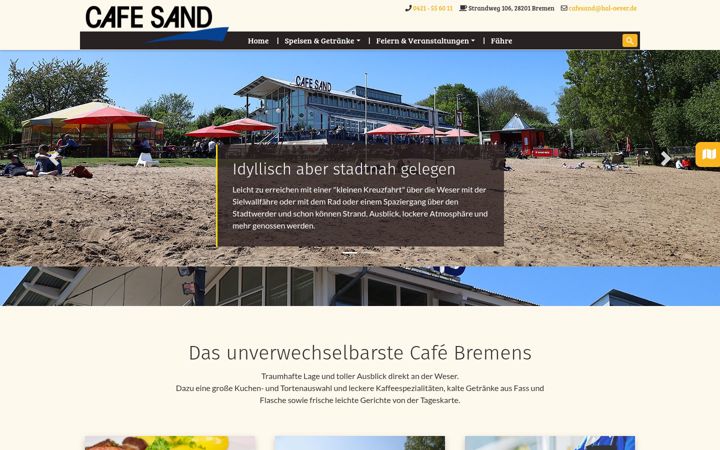 Screenshot ta' cafe-sand.de