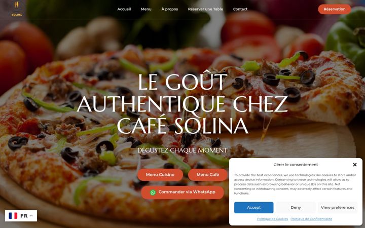Screenshot of cafe-solina.com