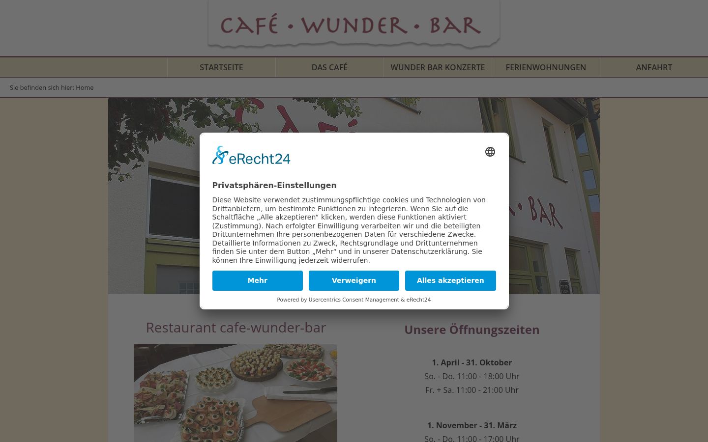Screenshot of the consent banner shown before any interaction